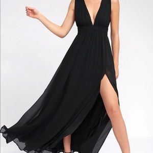 “Heavenly Hues Black Maxi Dress” from Lulus Size Small